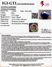 6.36 Ratti Natural Blue Sapphire With Govt Lab Certified-(1221)
